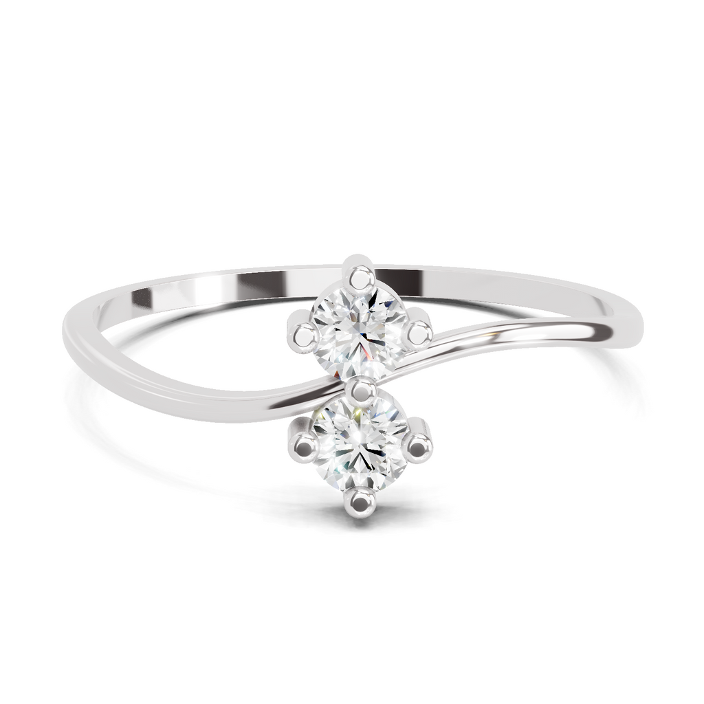 Sparkles 0.17 Ct Twin Flames Diamond Engagement Ring in 14K Gold