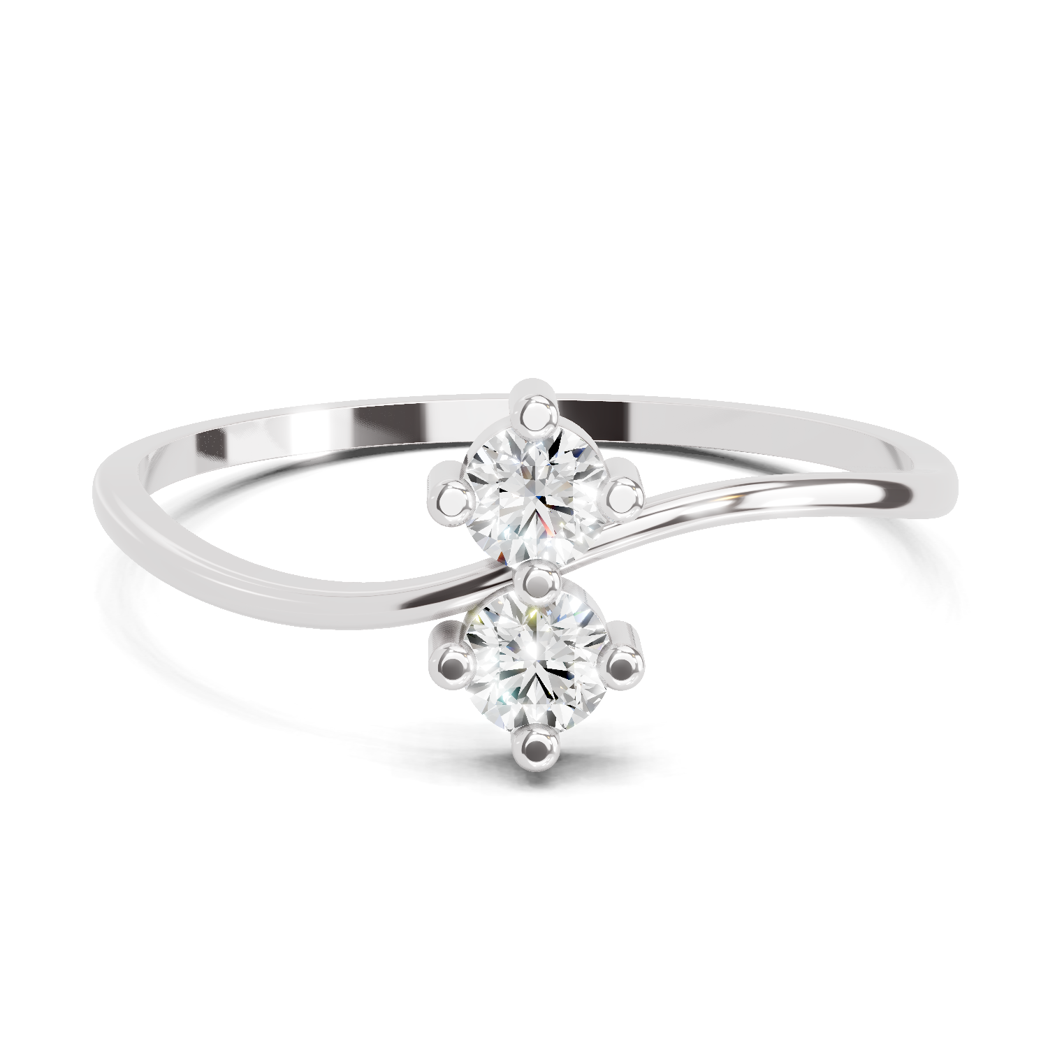 Sparkles 0.17 Ct Twin Flames Diamond Engagement Ring in 14K Gold