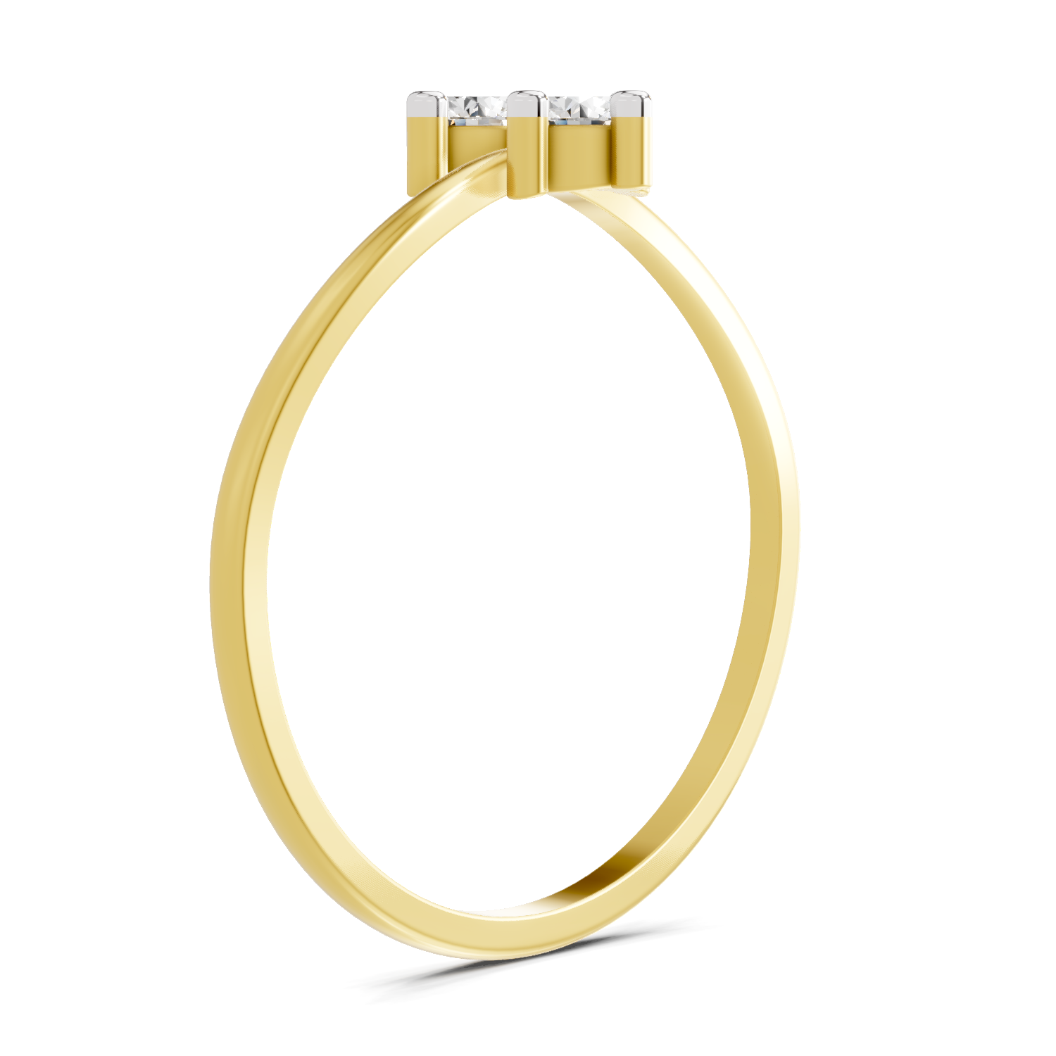 Sparkles 0.17 Ct Twin Flames Diamond Engagement Ring in 14K Gold
