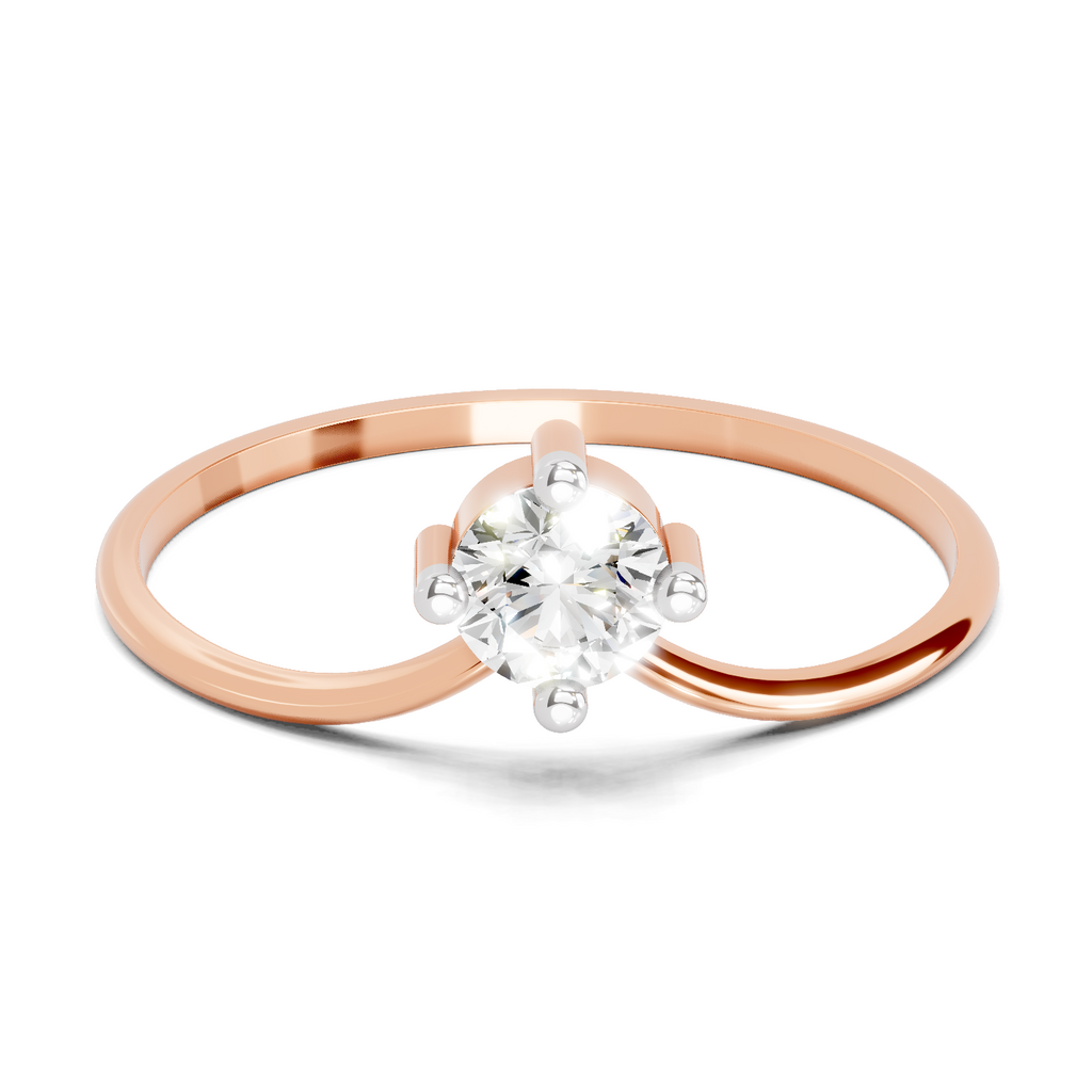 Sparkles 0.25 Ct Luna Solitaire Diamond Engagement Ring in 14K Gold