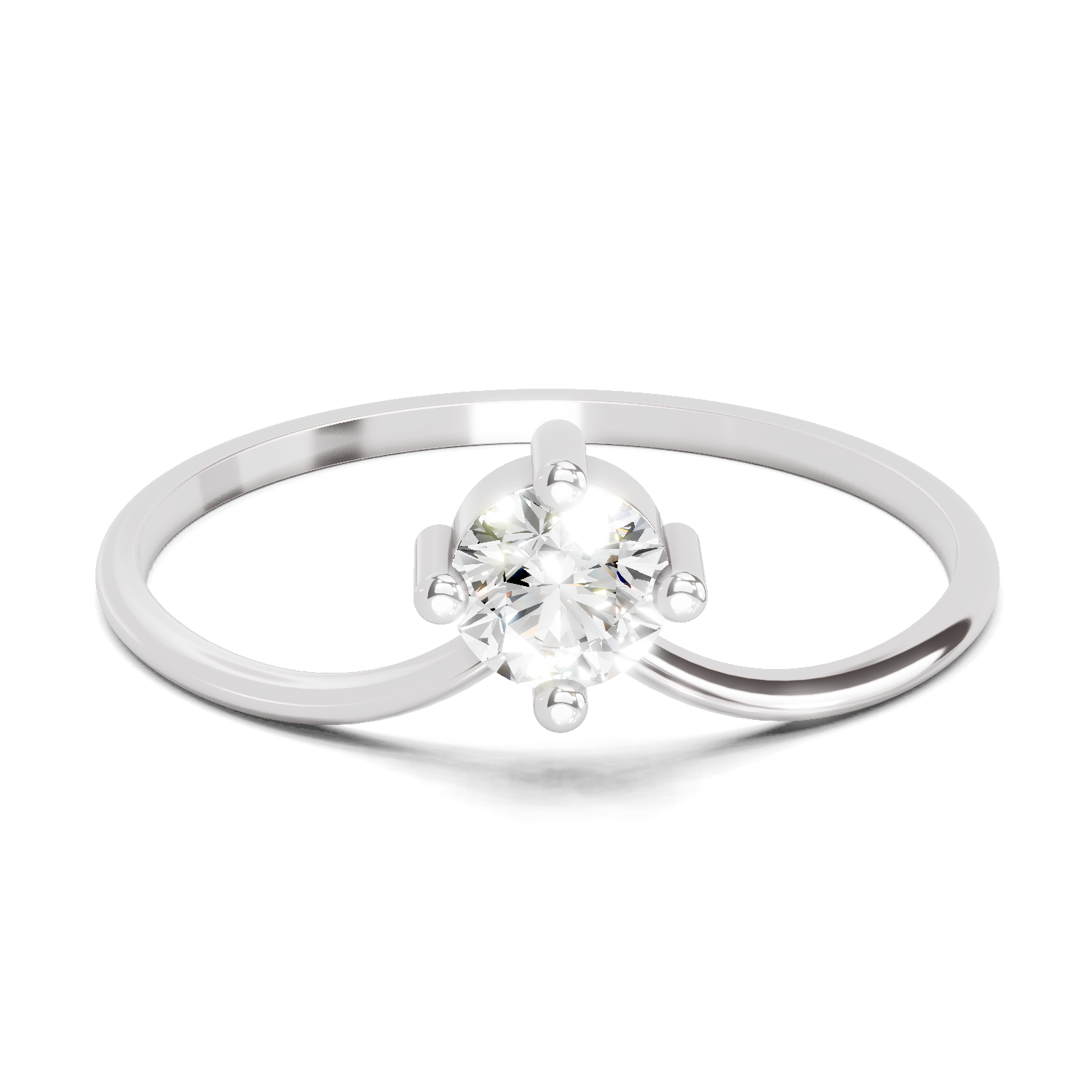 Sparkles 0.25 Ct Luna Solitaire Diamond Engagement Ring in 14K Gold