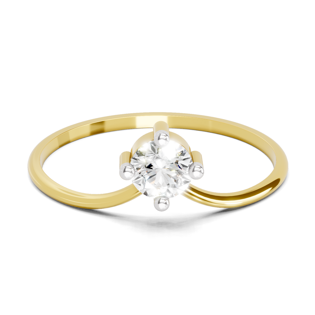 Sparkles 0.25 Ct Luna Solitaire Diamond Engagement Ring in 14K Gold