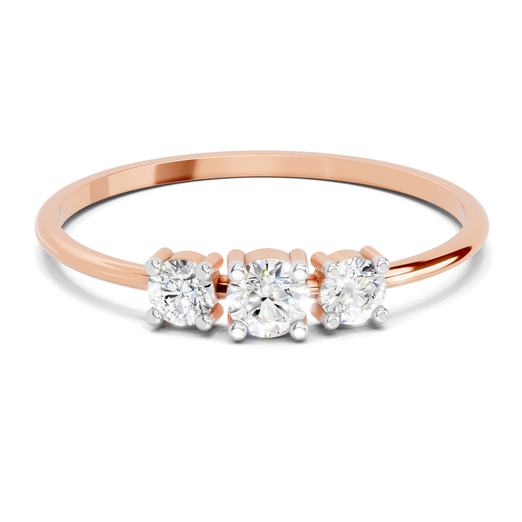Sparkles 0.24 Ct Three Stone Diamond Engagement Ring in 14K Gold