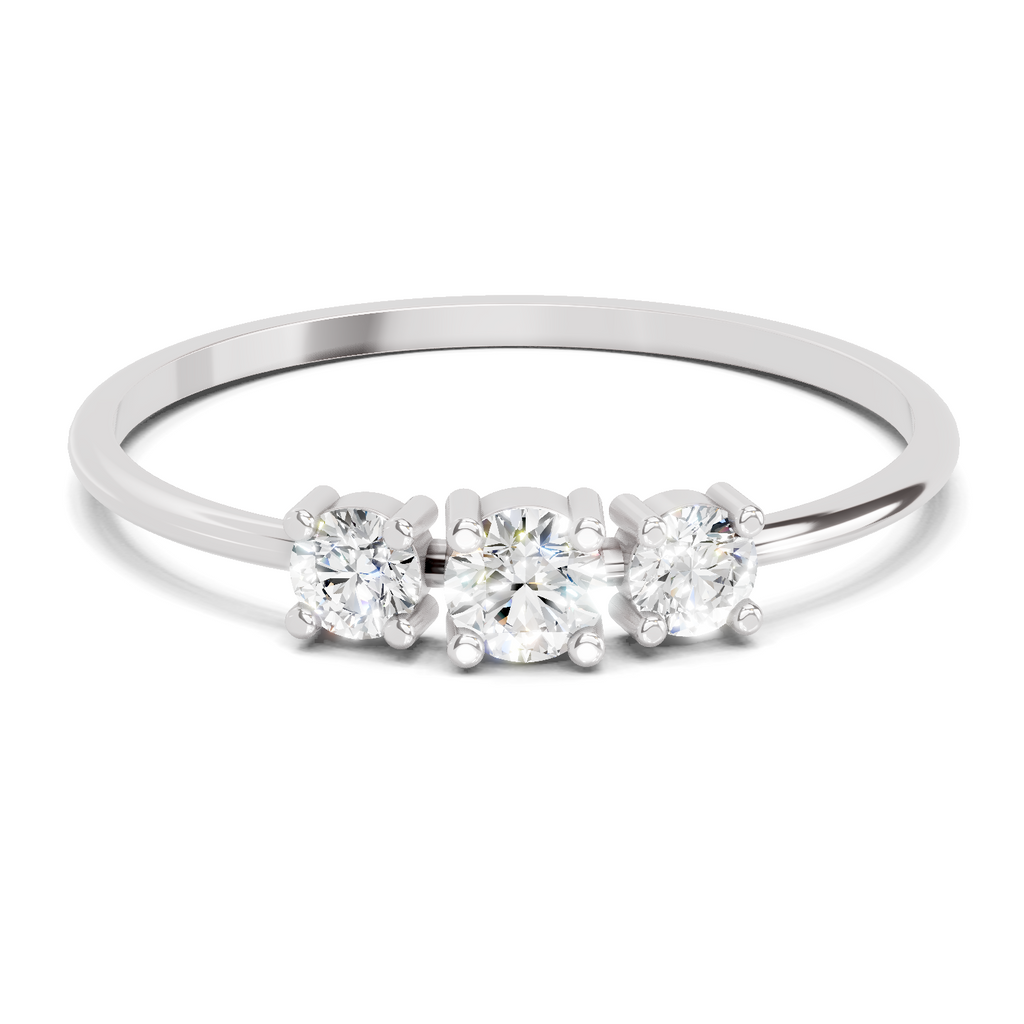 Sparkles 0.24 Ct Three Stone Diamond Engagement Ring in 14K Gold