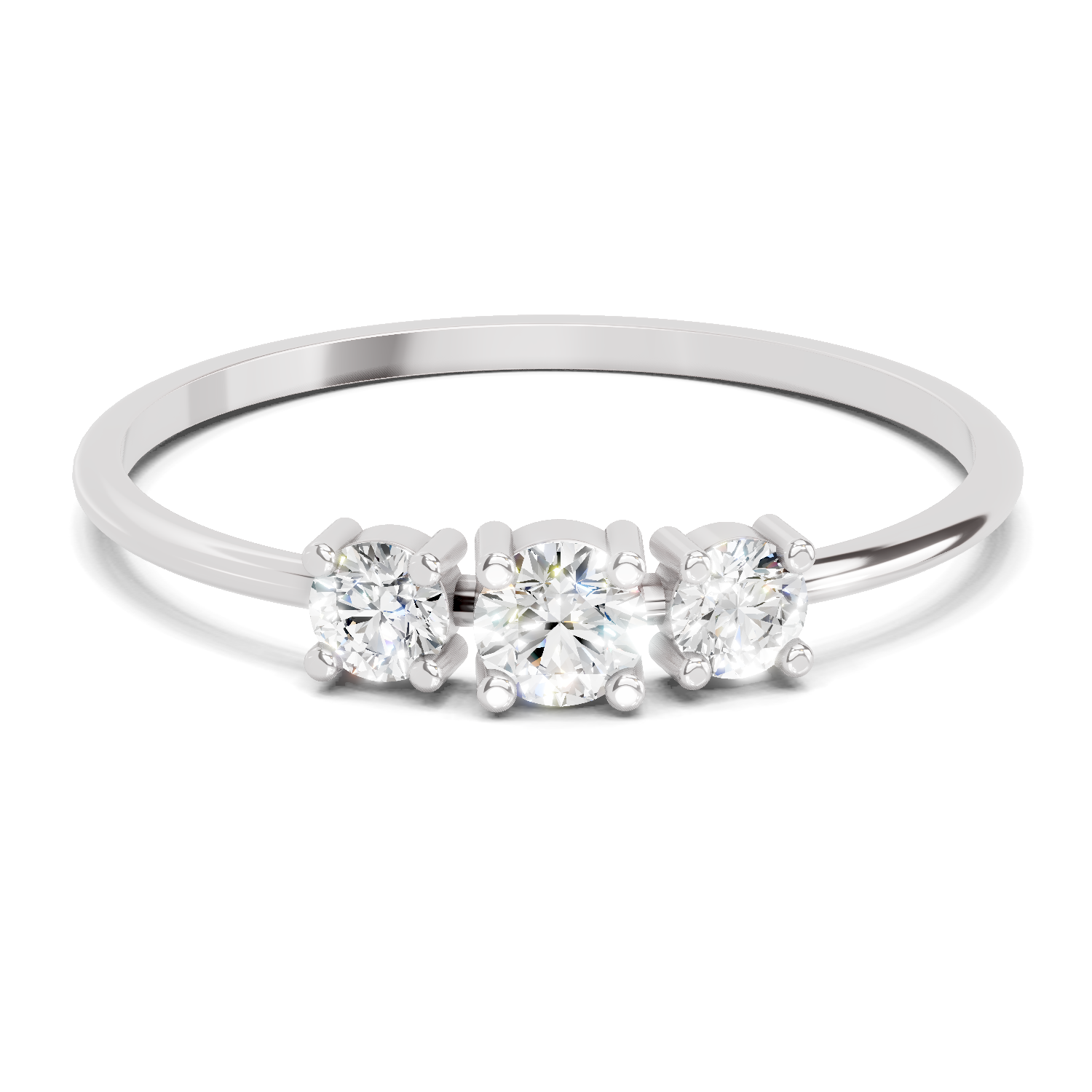 Sparkles 0.24 Ct Three Stone Diamond Engagement Ring in 14K Gold