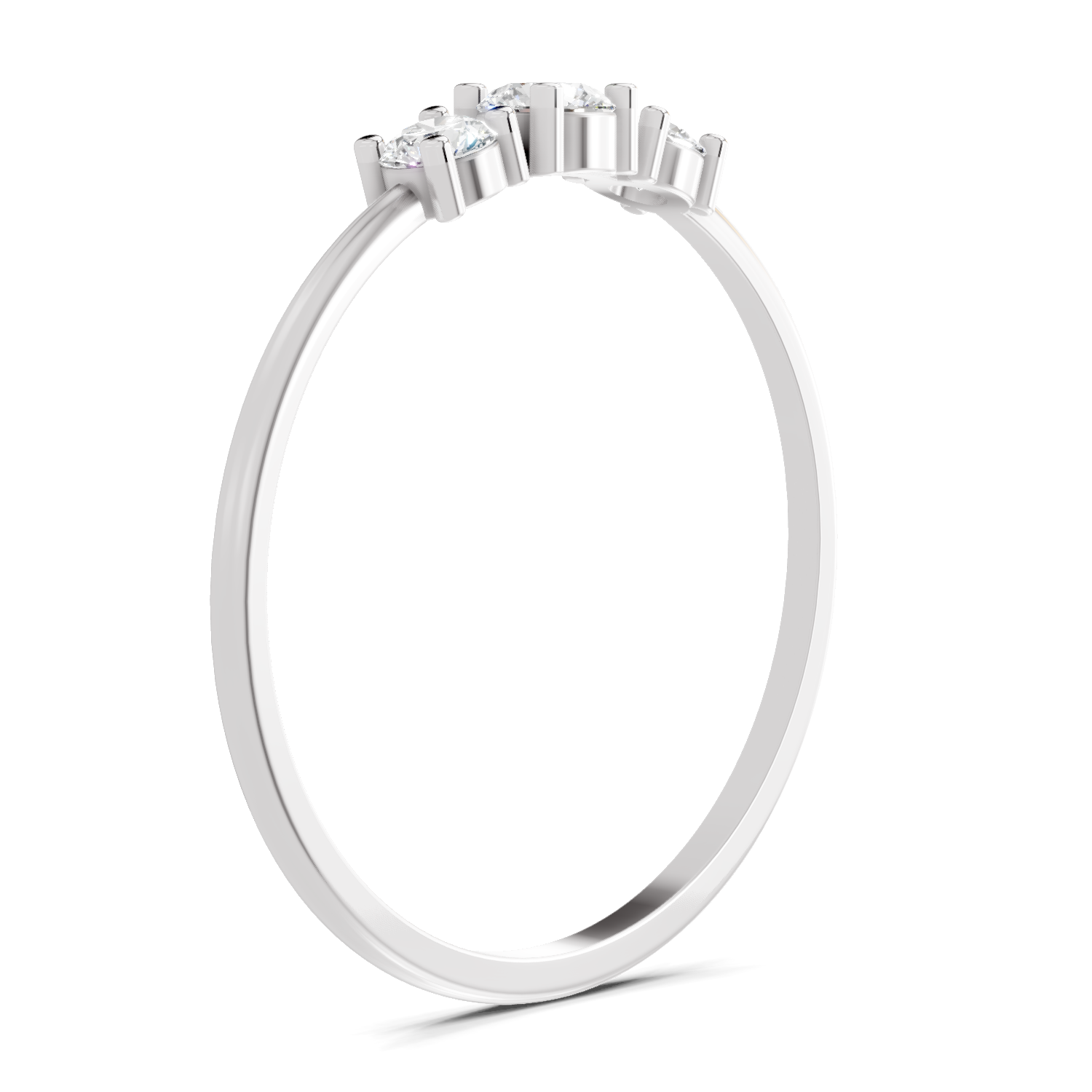 Sparkles 0.24 Ct Three Stone Diamond Engagement Ring in 14K Gold