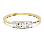 Sparkles 0.24 Ct Three Stone Diamond Engagement Ring in 14K Gold