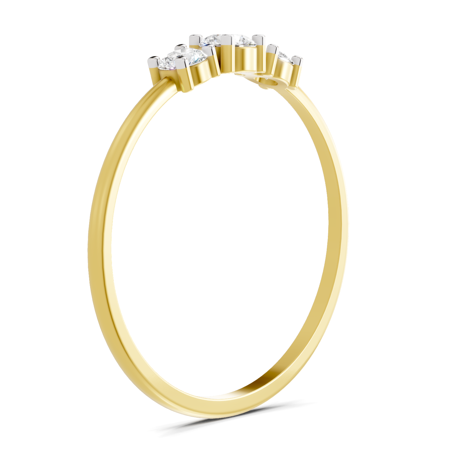 Sparkles 0.24 Ct Three Stone Diamond Engagement Ring in 14K Gold