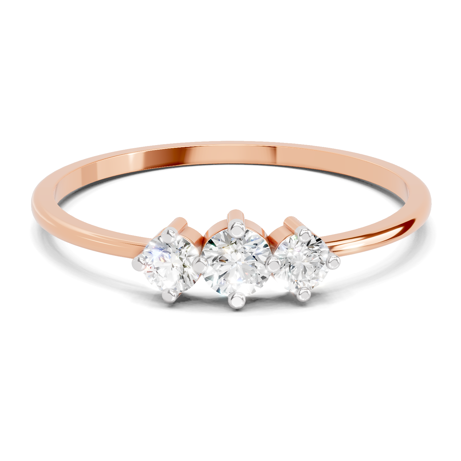Sparkles 0.24 Ct Three Stone Diamond Engagement Ring in 14K Gold