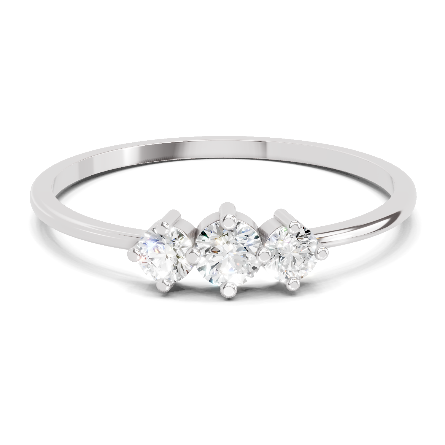 Sparkles 0.24 Ct Three Stone Diamond Engagement Ring in 14K Gold
