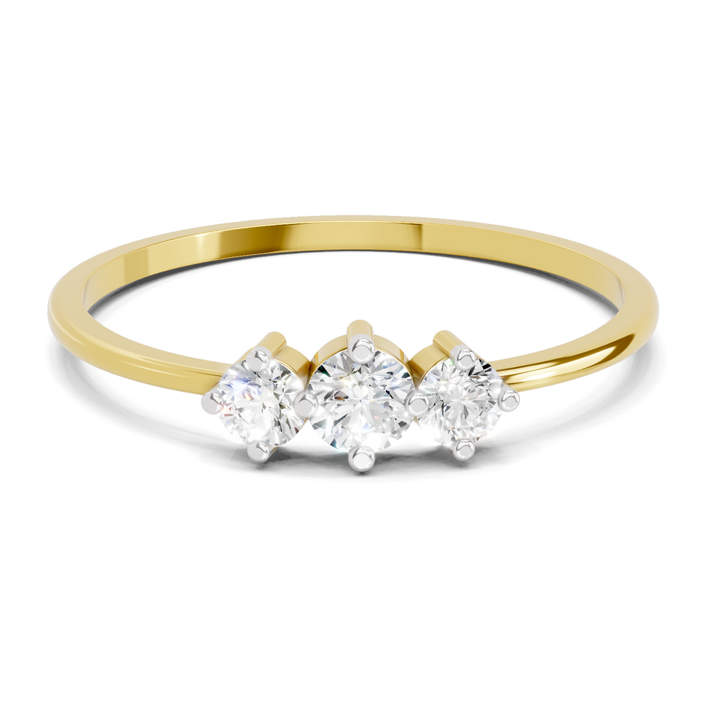 Sparkles 0.24 Ct Three Stone Diamond Engagement Ring in 14K Gold