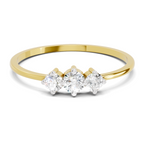 Sparkles 0.24 Ct Three Stone Diamond Engagement Ring in 14K Gold