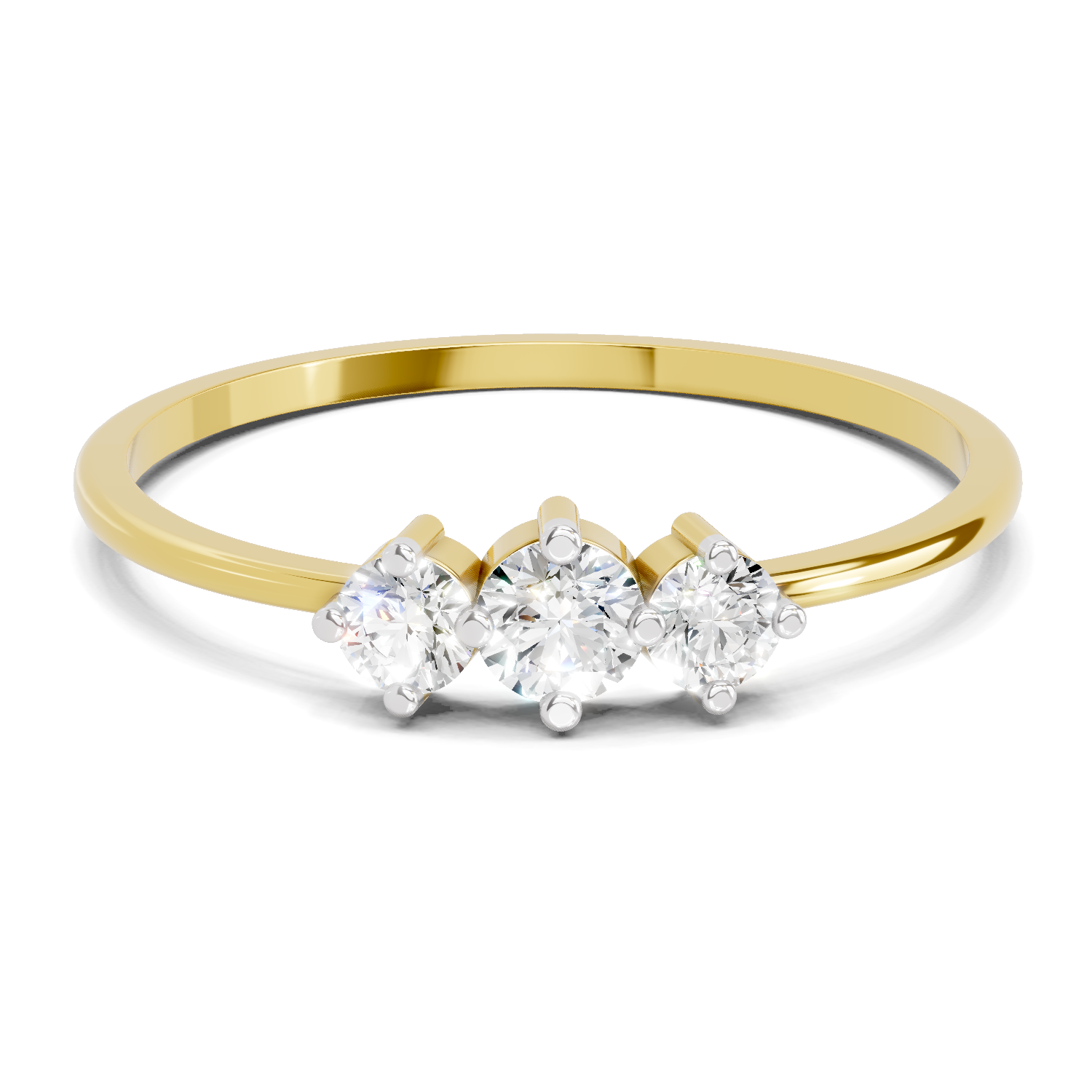 Sparkles 0.24 Ct Three Stone Diamond Engagement Ring in 14K Gold