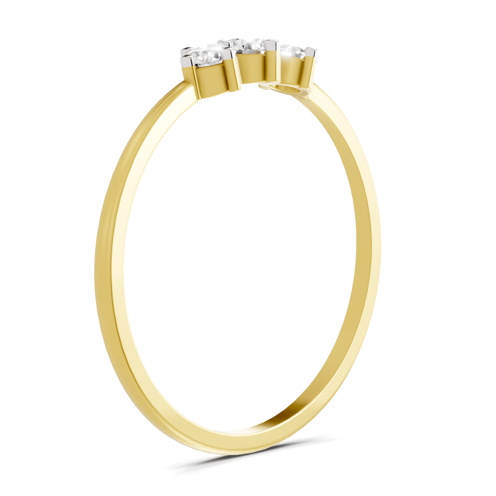 Sparkles 0.24 Ct Three Stone Diamond Engagement Ring in 14K Gold