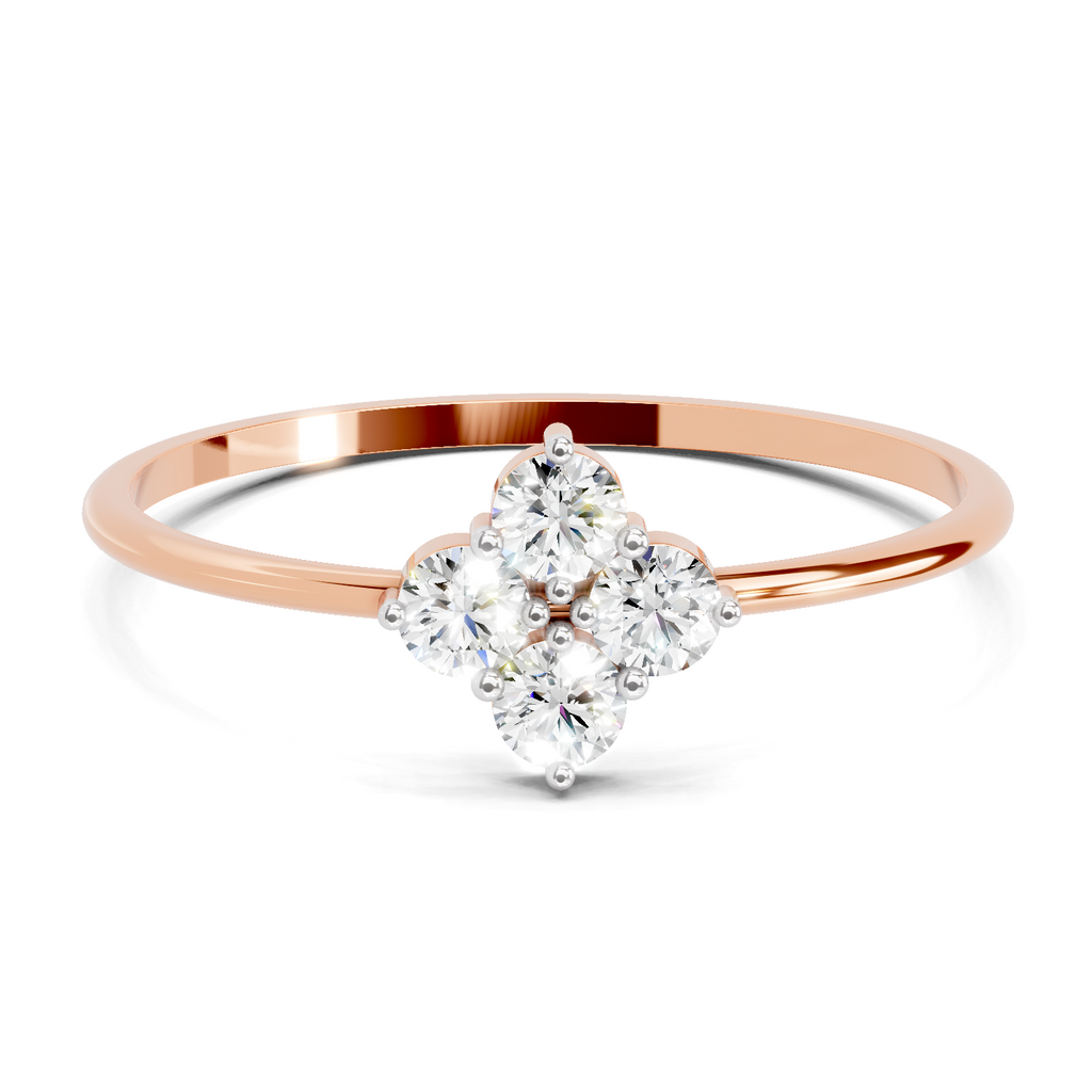 Sparkles 0.24 Ct Floral Diamond Engagement Ring in 14K Gold