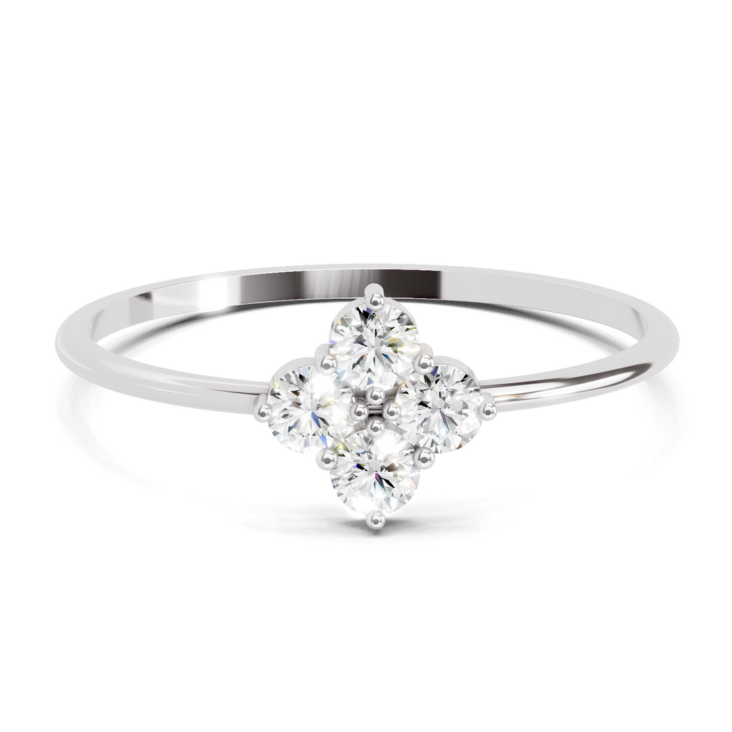 Sparkles 0.24 Ct Floral Diamond Engagement Ring in 14K Gold