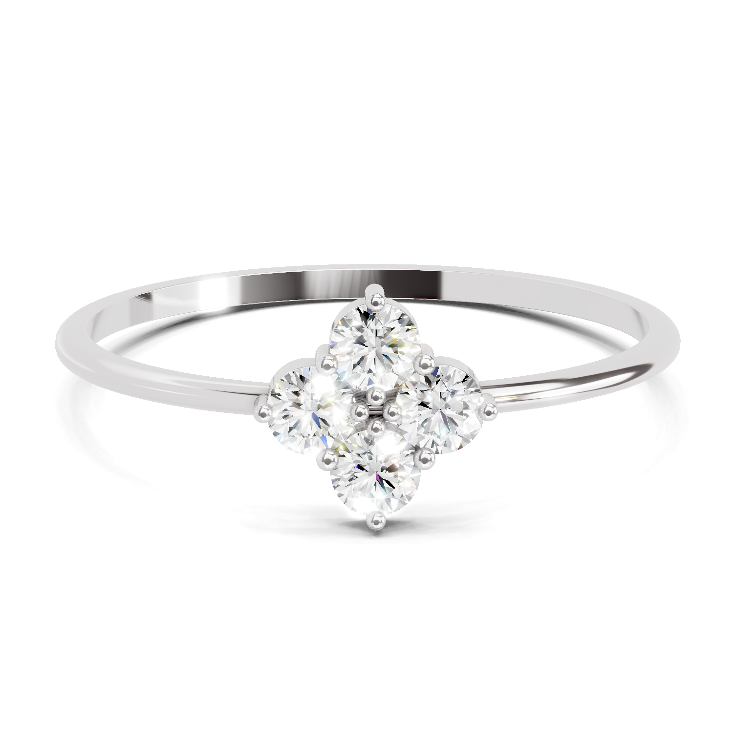 Sparkles 0.24 Ct Floral Diamond Engagement Ring in 14K Gold