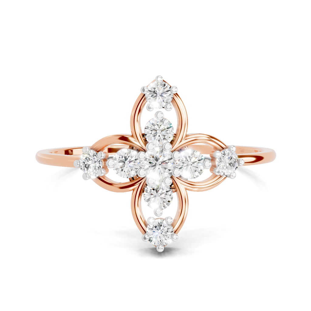 0.31 Carat Four Petal Diamond Engagement Ring
