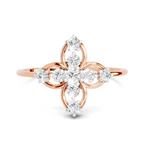 0.31 Carat Four Petal Diamond Engagement Ring