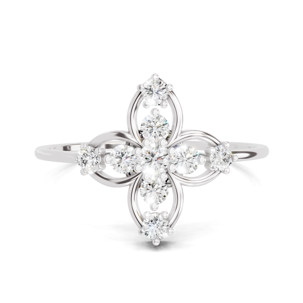 0.31 Carat Four Petal Diamond Engagement Ring