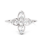 0.31 Carat Four Petal Diamond Engagement Ring