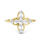0.31 Carat Four Petal Diamond Engagement Ring
