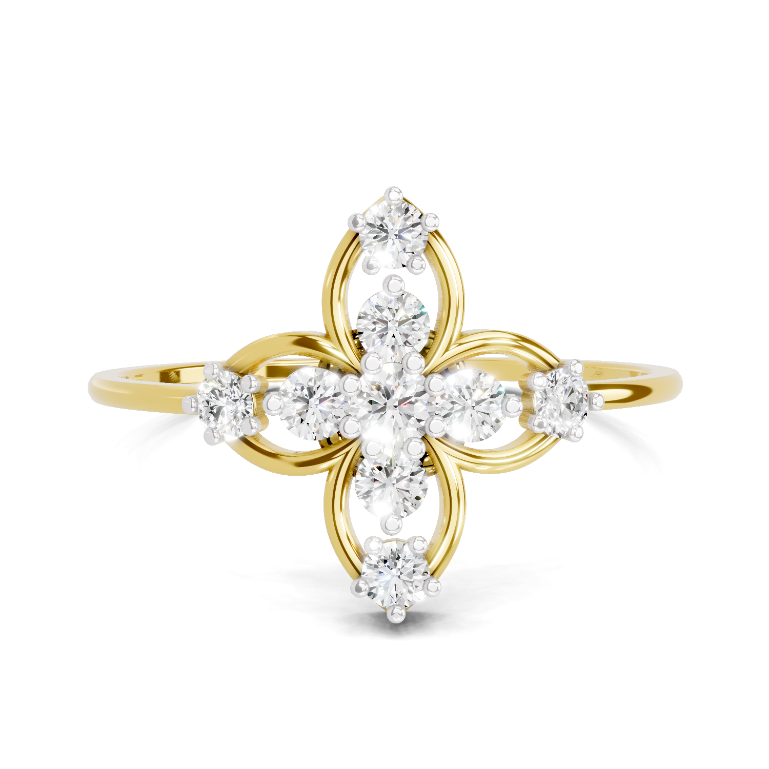 0.31 Carat Four Petal Diamond Engagement Ring