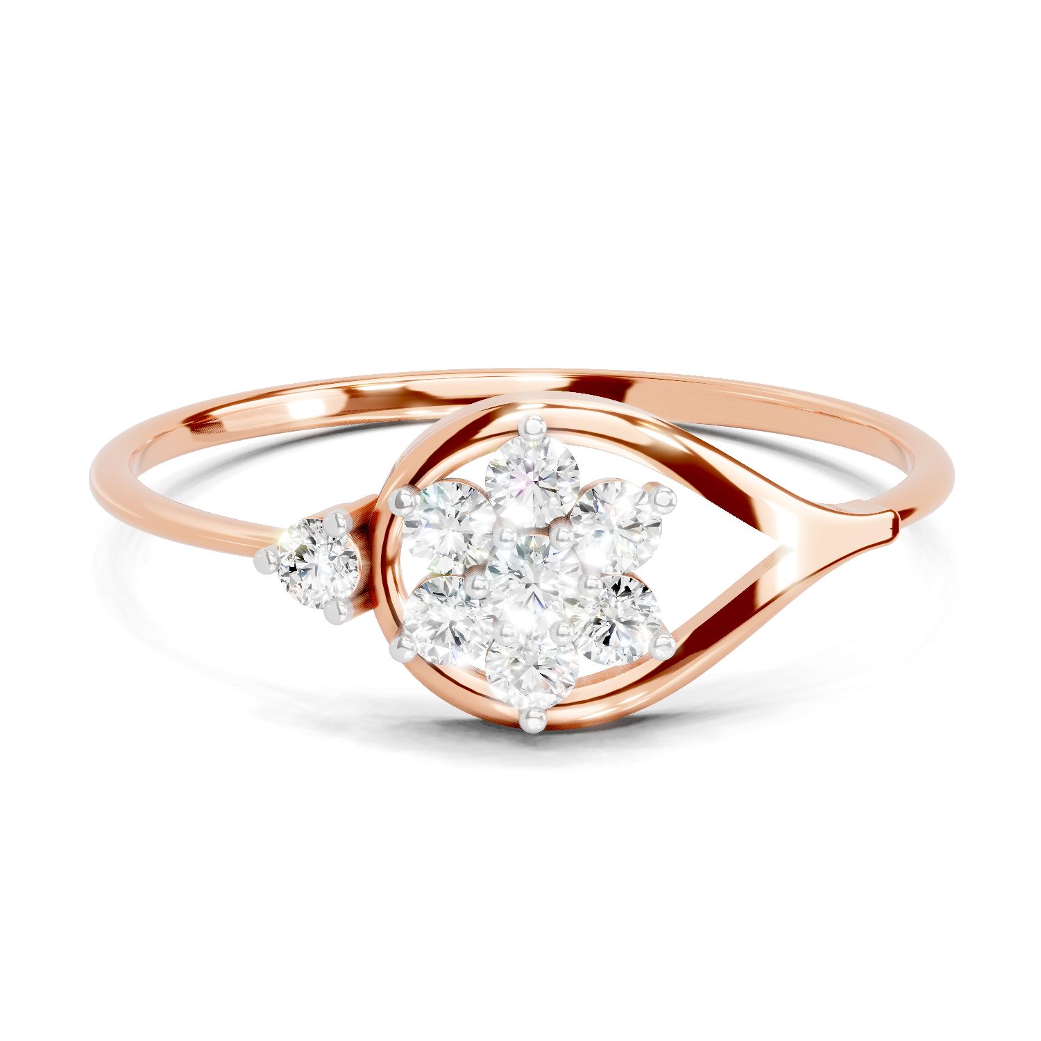 Sparkles 0.25 Ct Blossom Diamond Engagement Ring in 14K Gold