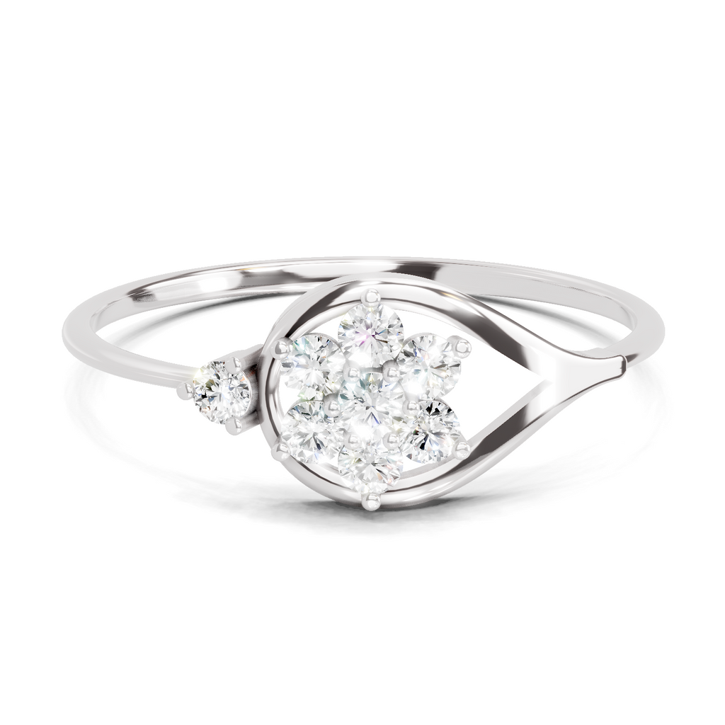 Sparkles 0.20 Ct Cluster Diamond Engagement Ring in 14K