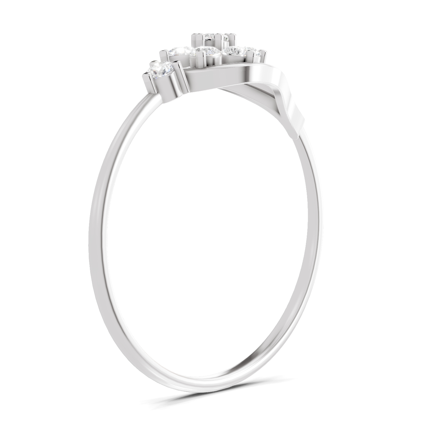Sparkles 0.20 Ct Cluster Diamond Engagement Ring in 14K