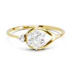 Sparkles 0.20 Ct Cluster Diamond Engagement Ring in 14K