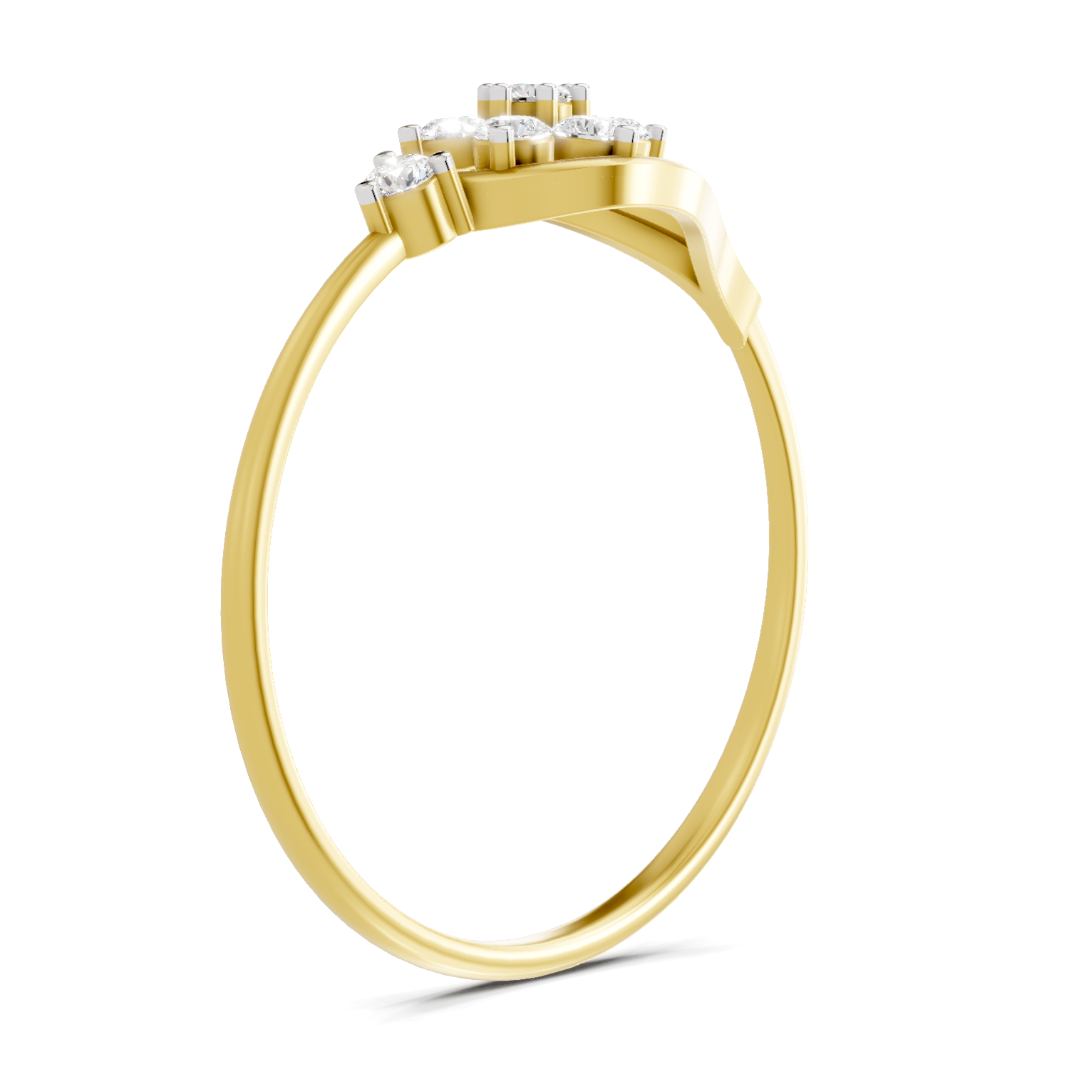 Sparkles 0.20 Ct Cluster Diamond Engagement Ring in 14K