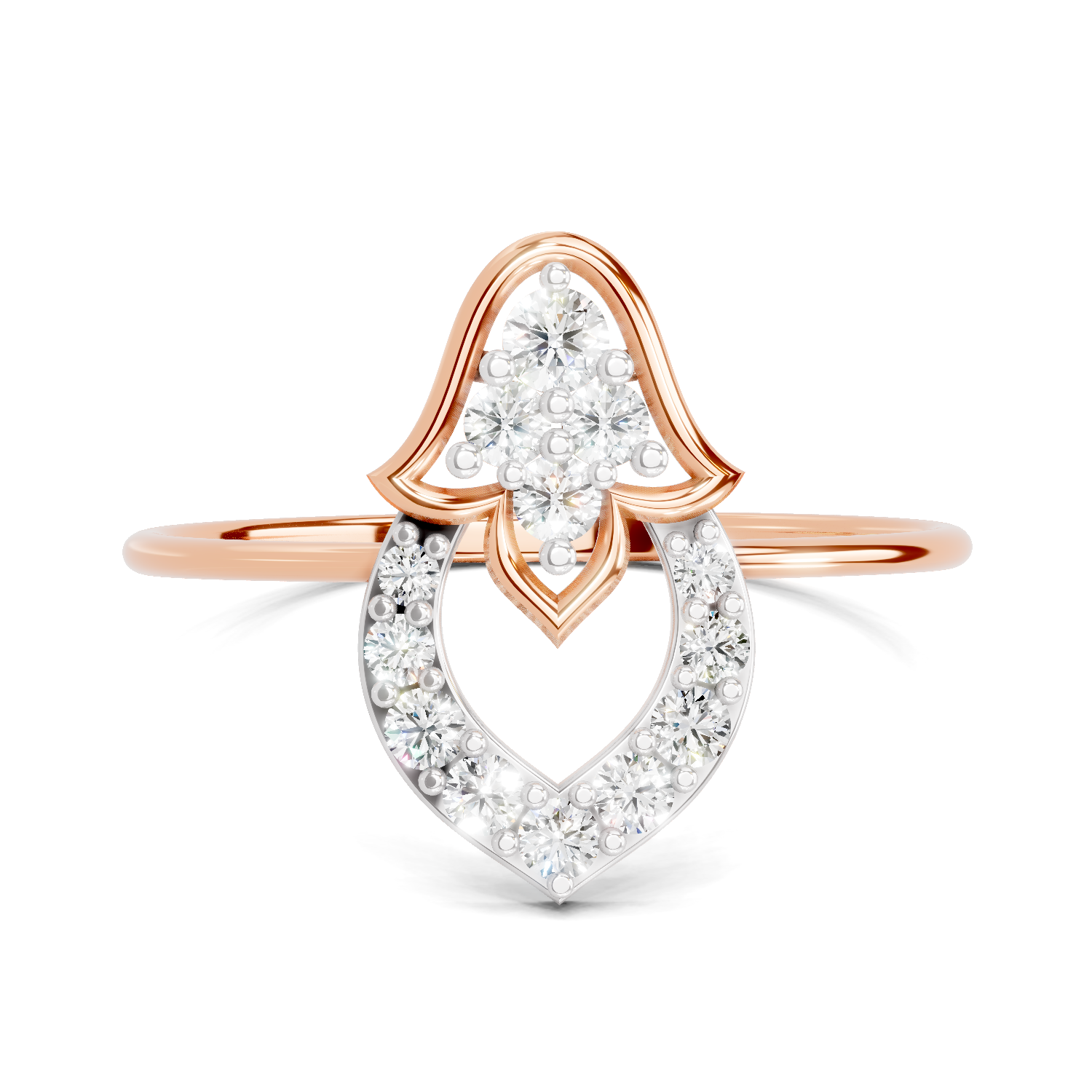 Sparkles 0.25 Ct Lotus Diamond Engagement Ring in 14K Gold