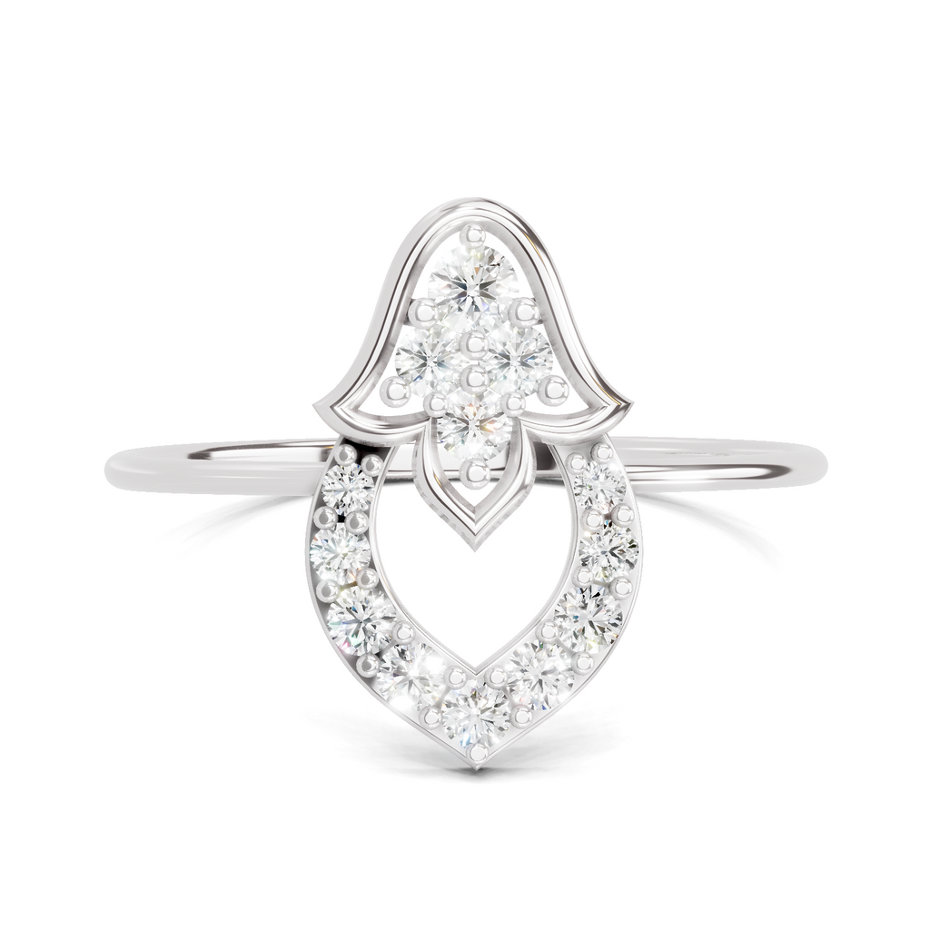 Sparkles 0.25 Ct Lotus Diamond Engagement Ring in 14K Gold