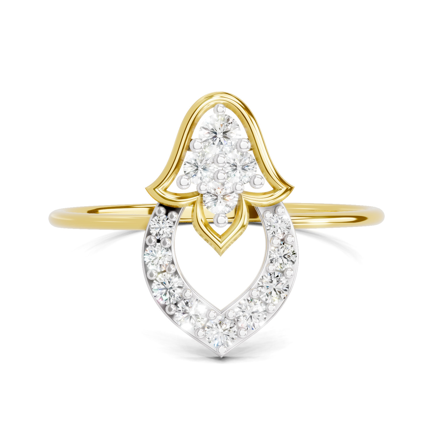 Sparkles 0.25 Ct Lotus Diamond Engagement Ring in 14K Gold