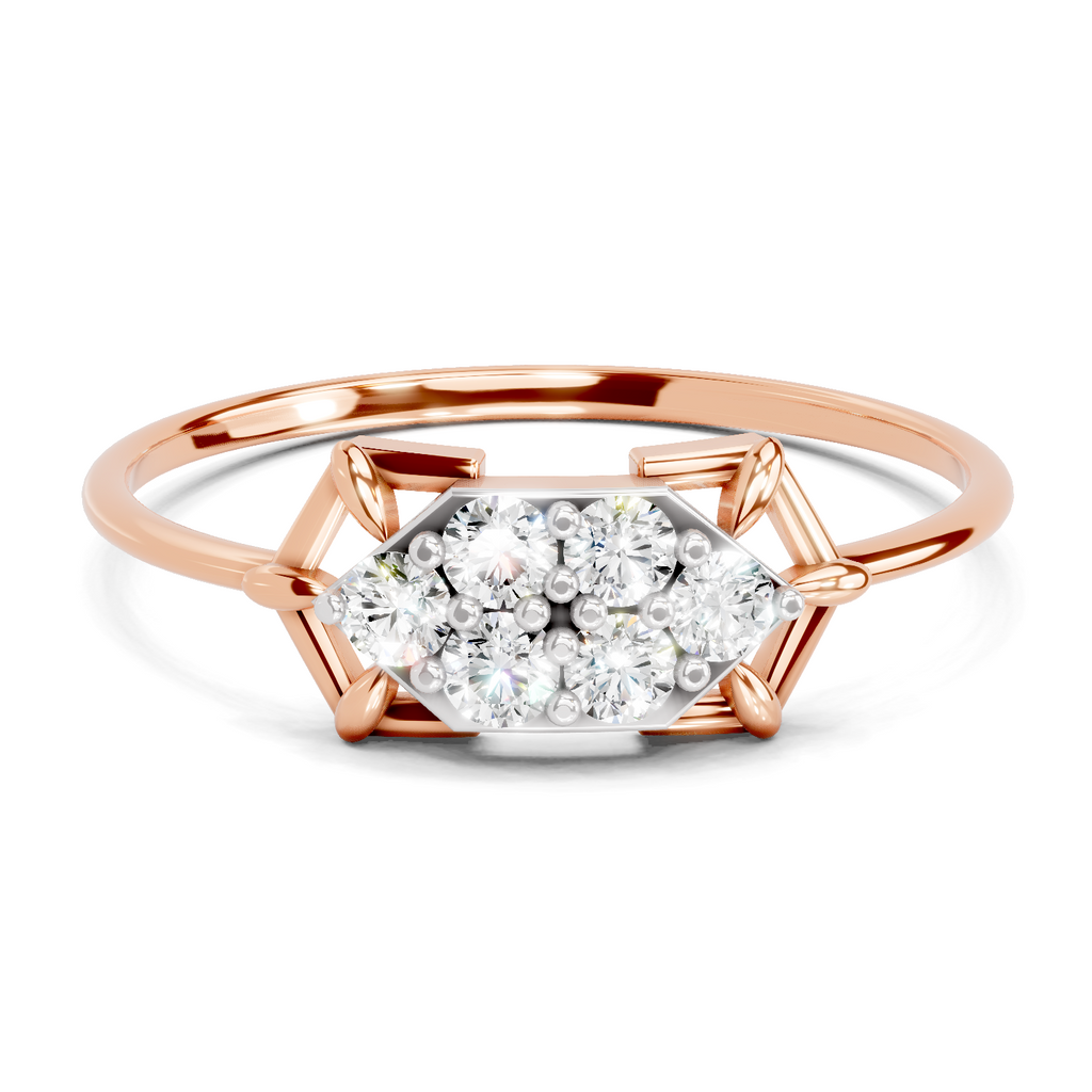 Sparkles 0.25 Ct Lotus Diamond Engagement Ring in 14K Gold