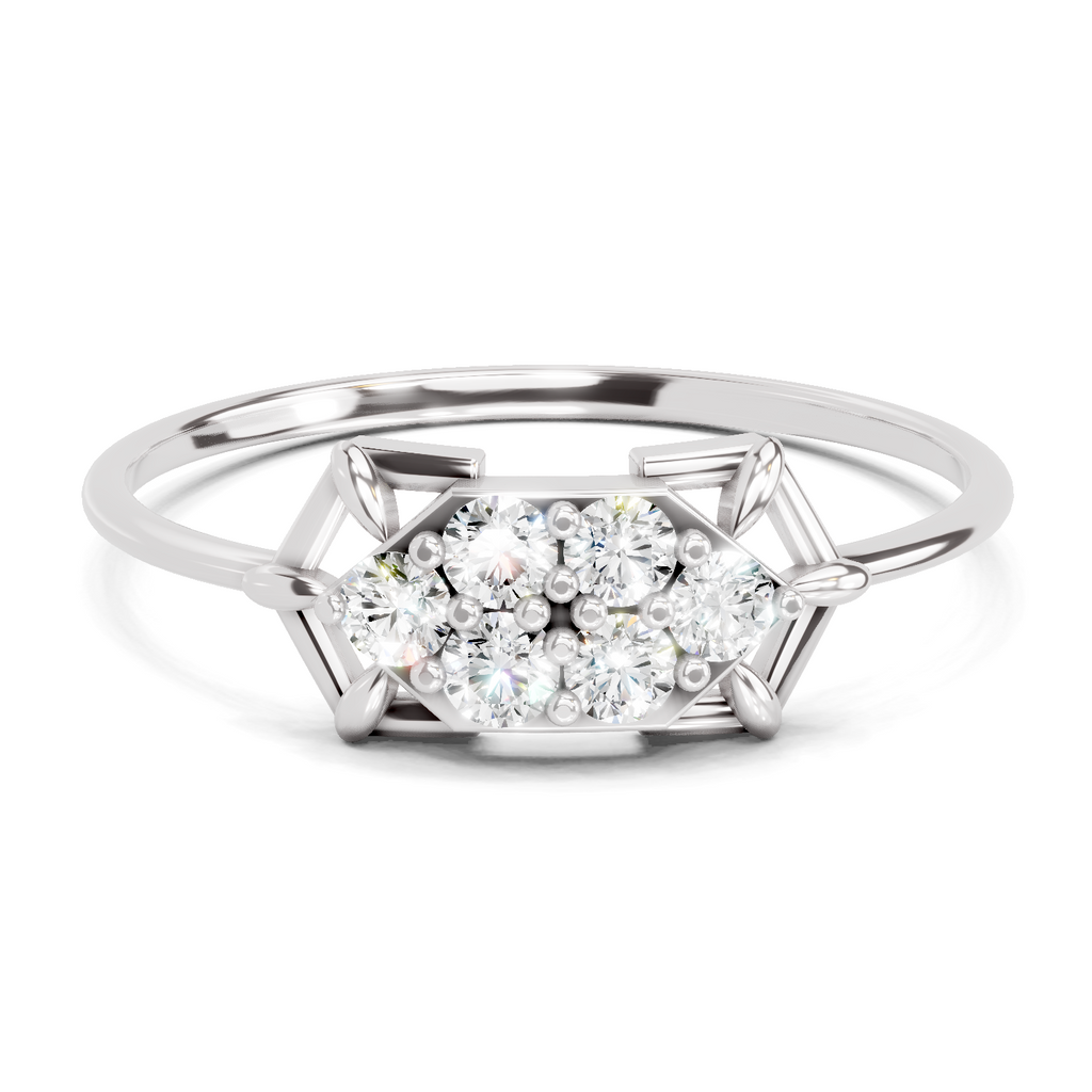 Sparkles 0.23 Ct Cluster Diamond Engagement Ring in 14k