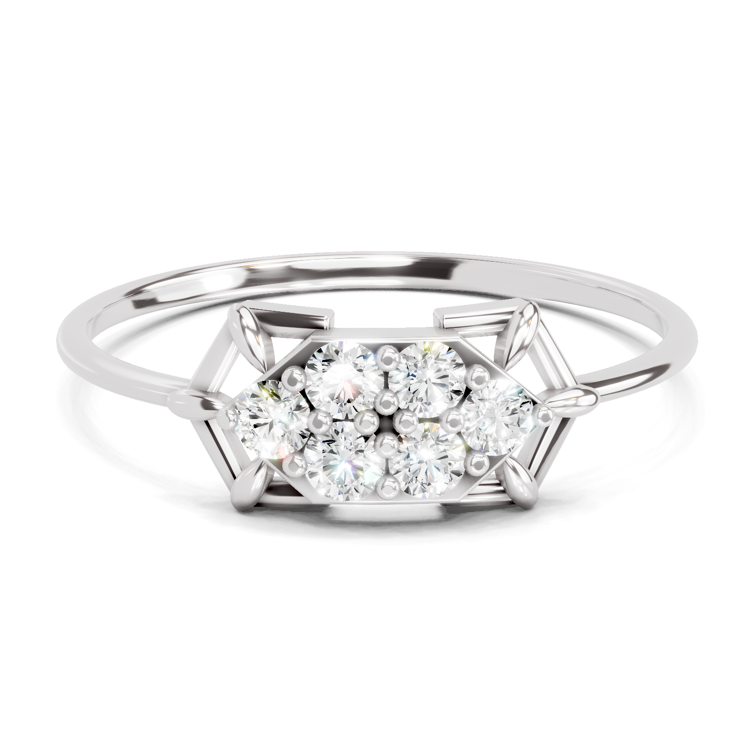 Sparkles 0.23 Ct Cluster Diamond Engagement Ring in 14k
