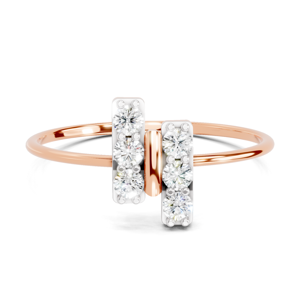 Sparkles 0.17 Ct Parallel Grace Diamond Engagement Ring in 14K Gold