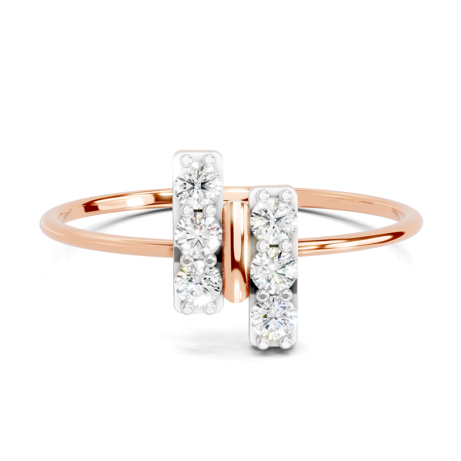 Sparkles 0.17 Ct Parallel Grace Diamond Engagement Ring in 14K Gold