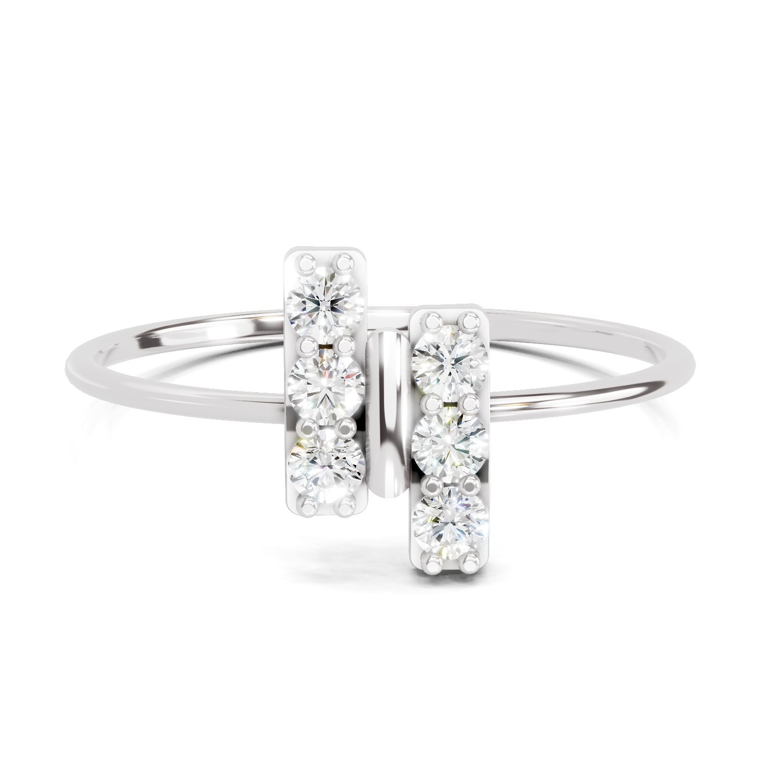 Sparkles 0.17 Ct Parallel Grace Diamond Engagement Ring in 14K Gold