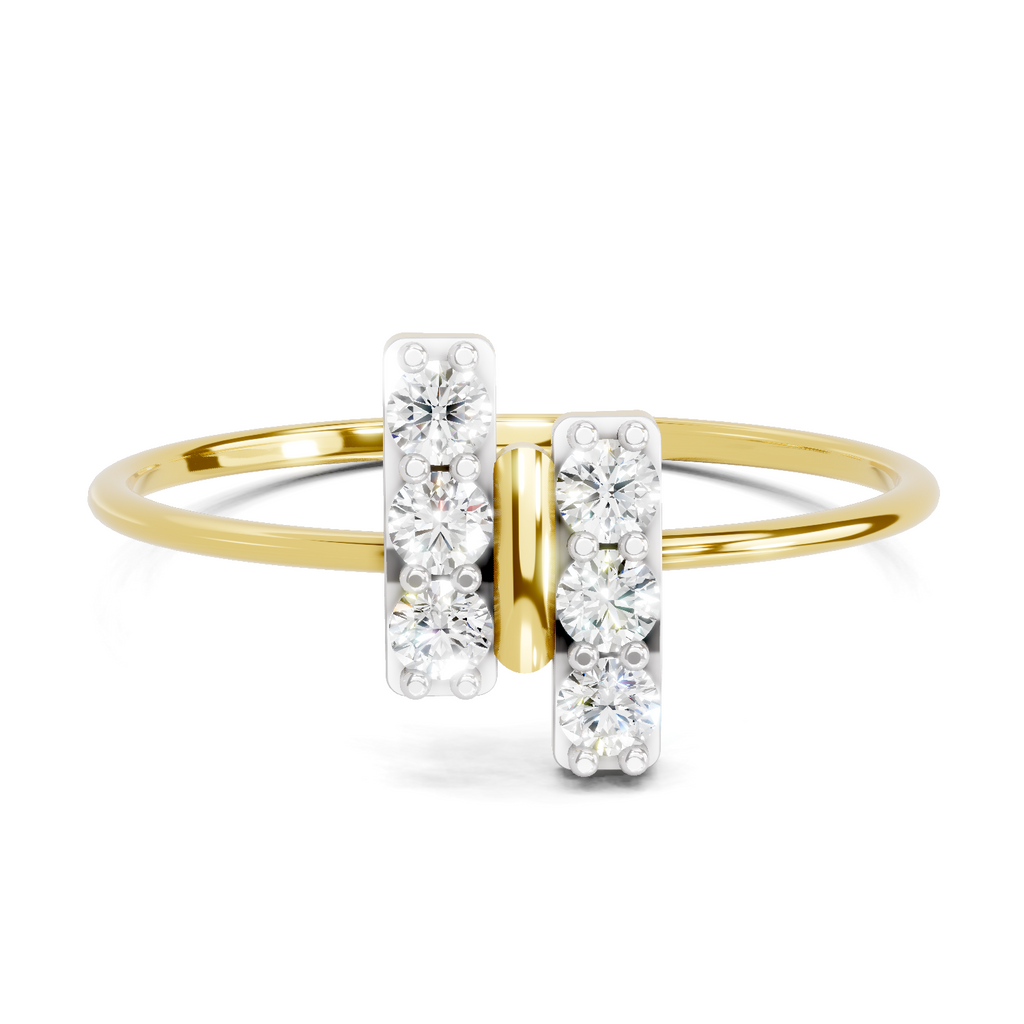Sparkles 0.17 Ct Parallel Grace Diamond Engagement Ring in 14K Gold