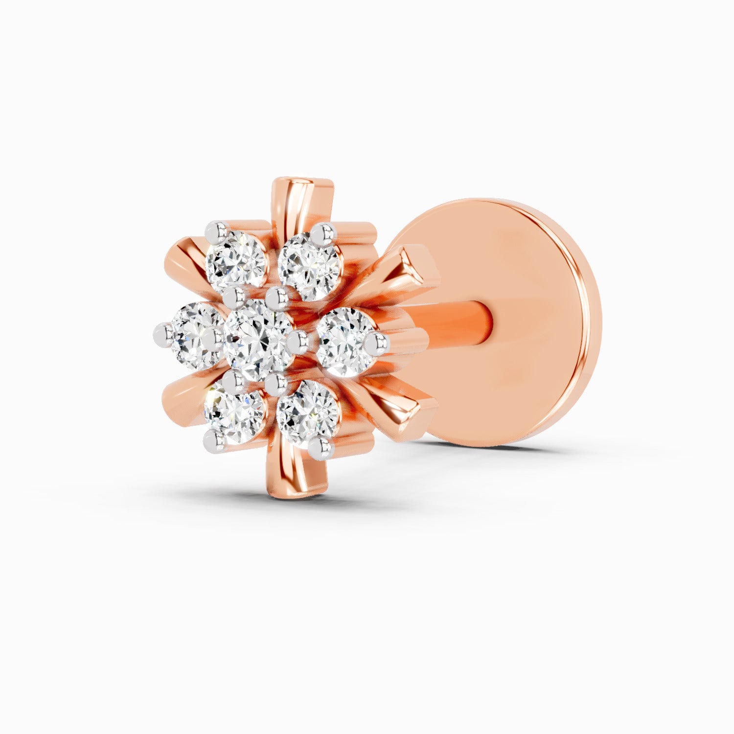 0.03 Carat Hanita Shine Diamond Nose Pin 14K - Rose Gold