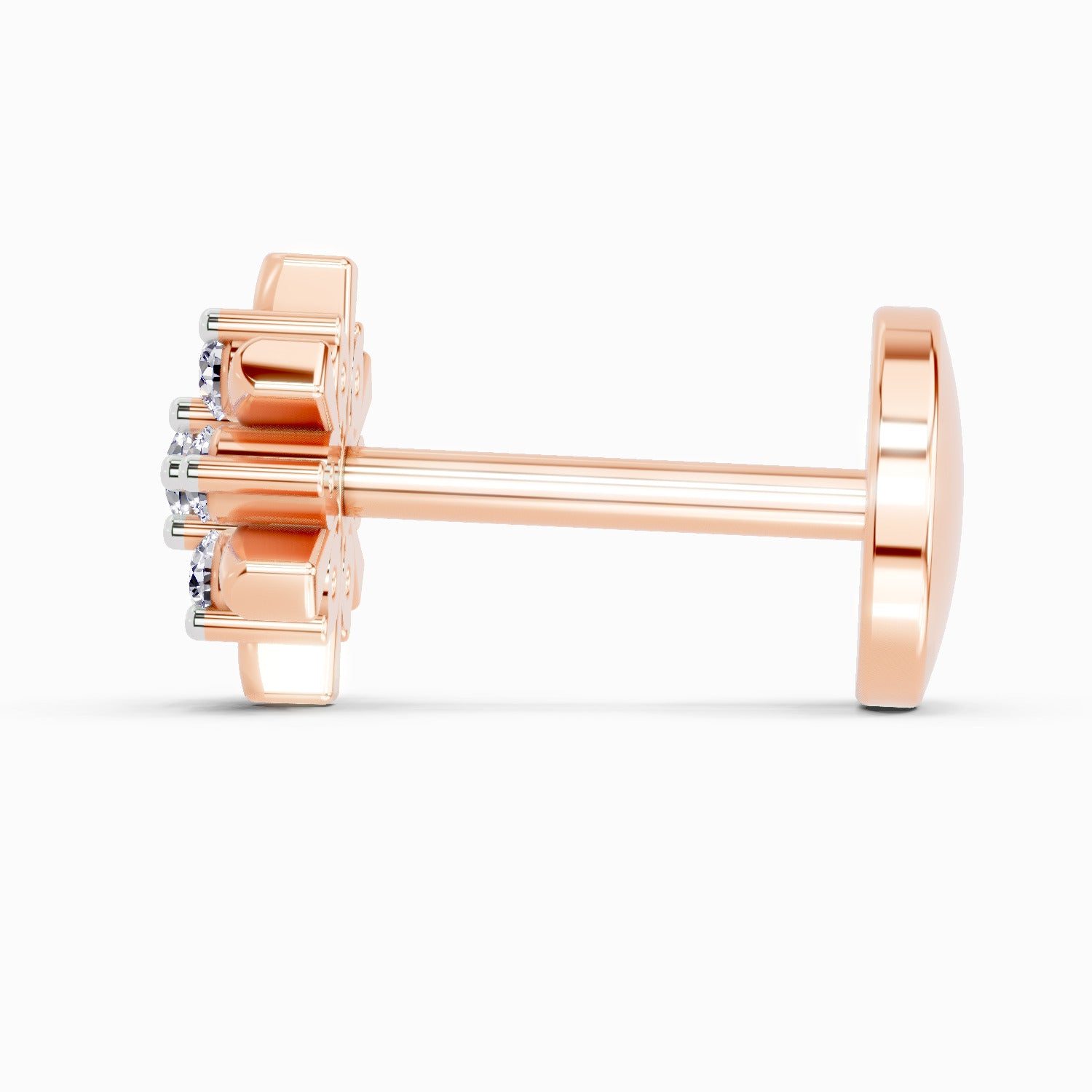 0.03 Carat Hanita Shine Diamond Nose Pin 14K - Rose Gold
