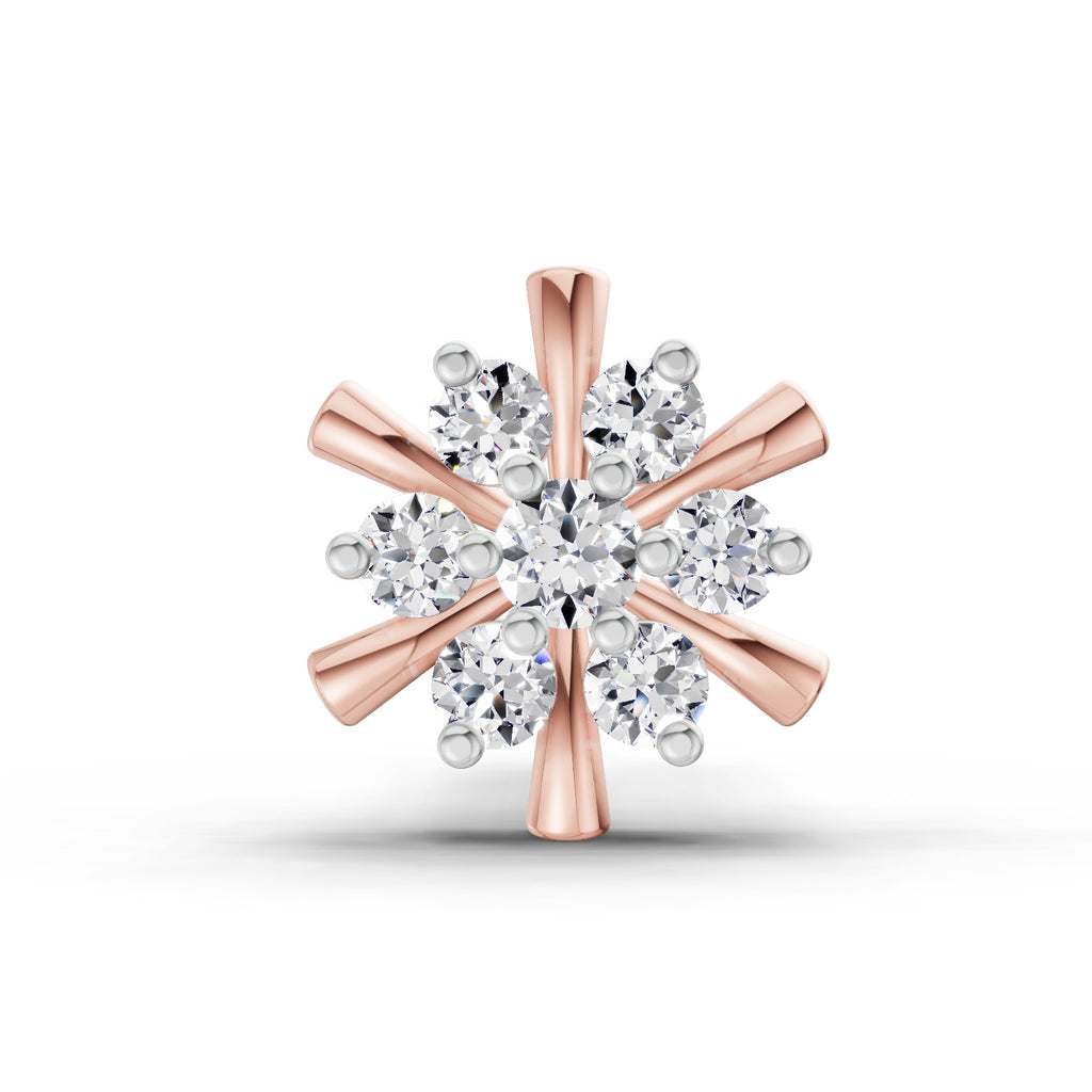 0.03 Carat Hanita Shine Diamond Nose Pin 14K - Rose Gold