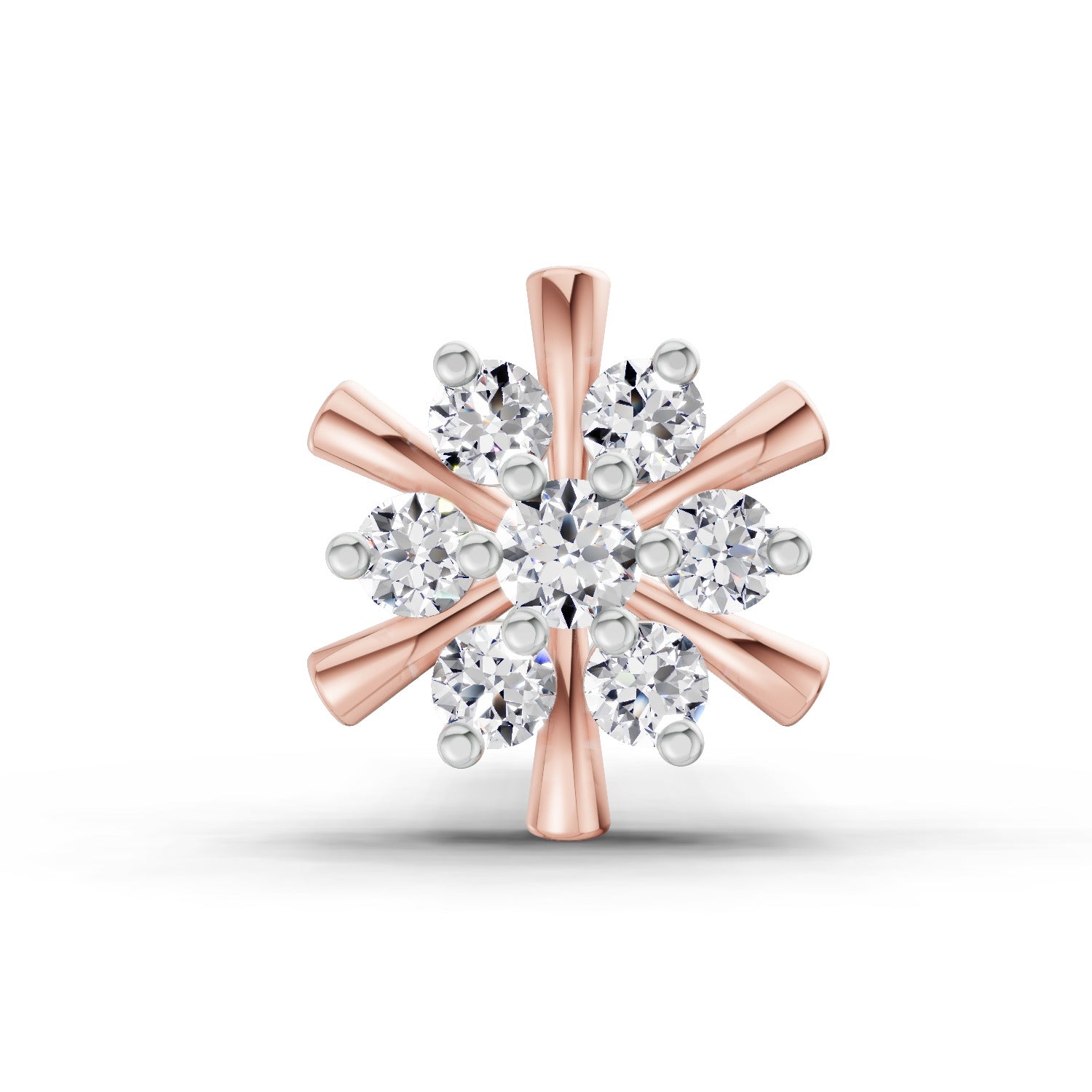 0.03 Carat Hanita Shine Diamond Nose Pin 14K - Rose Gold