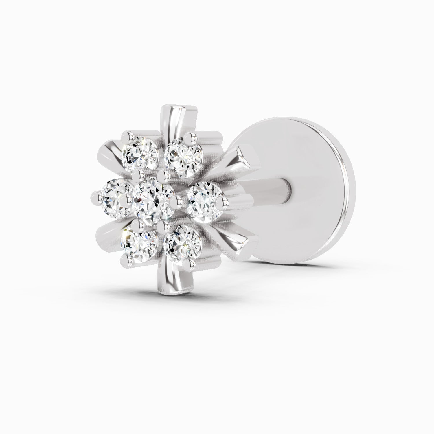 0.03 Carat Hanita Shine Diamond Nose Pin 14K - White Gold