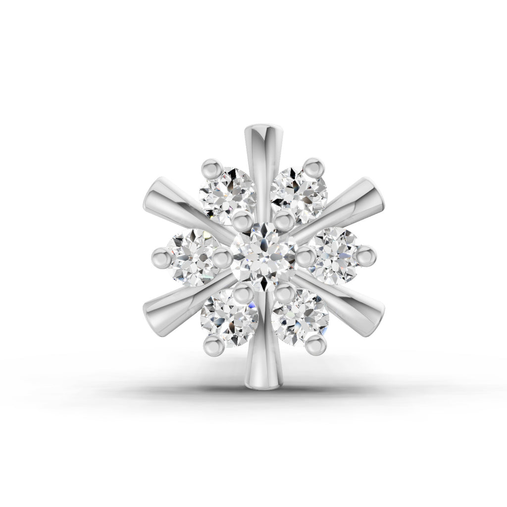 0.03 Carat Hanita Shine Diamond Nose Pin 14K - White Gold