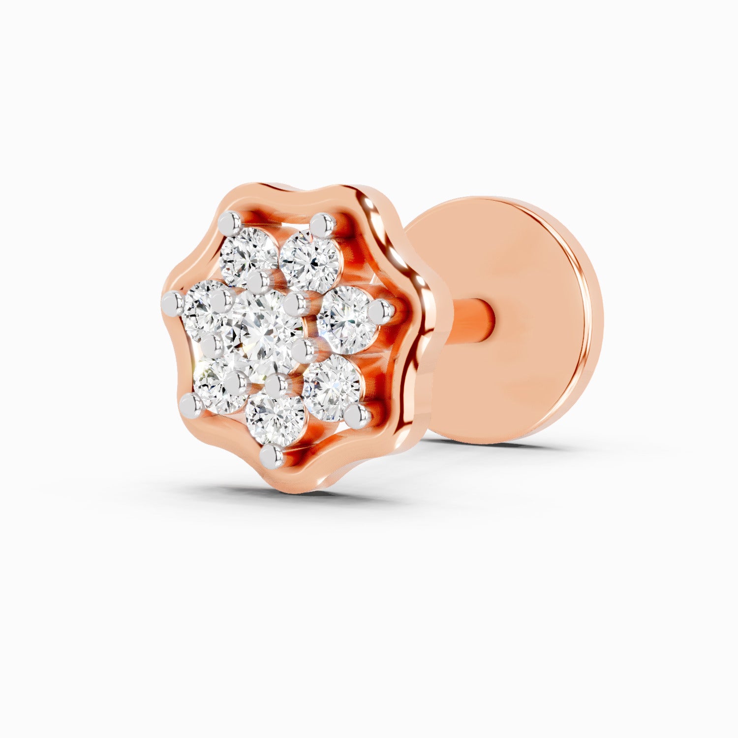 0.04 Carat Aurora Spark Diamond Nose Pin 14K - Rose Gold