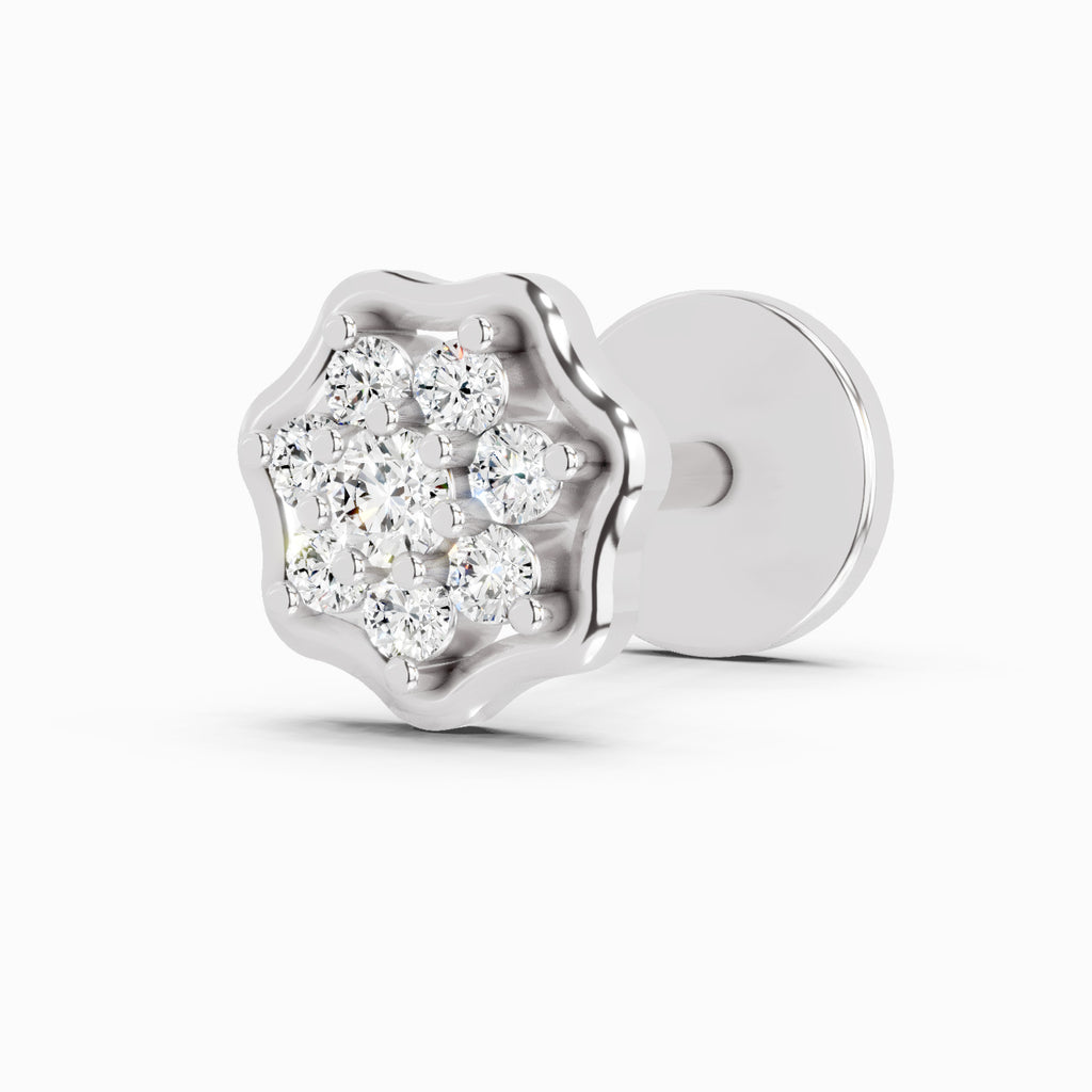 0.04 Carat Aurora Spark Diamond Nose Pin 14K - White Gold